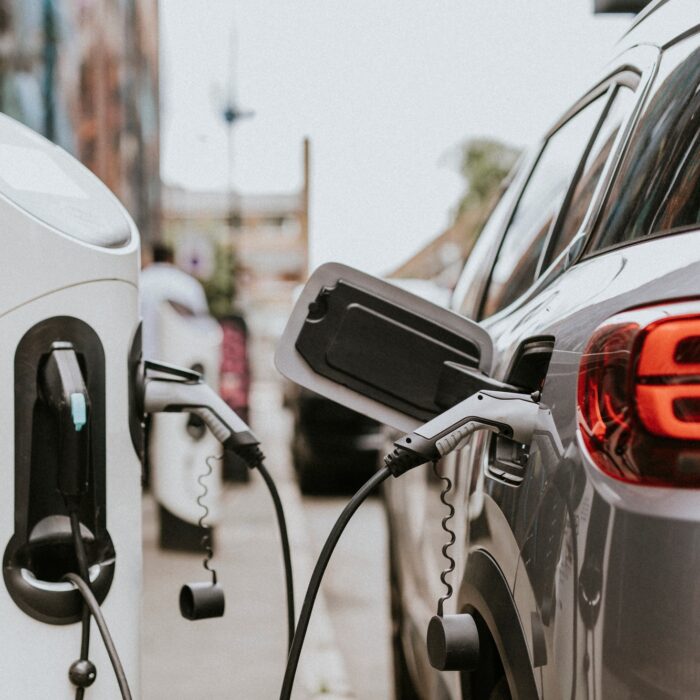 Electric car (EVs) battery being charged